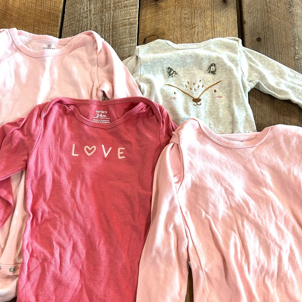 4 18-24 Month Long Sleeve Baby Girl Onesies